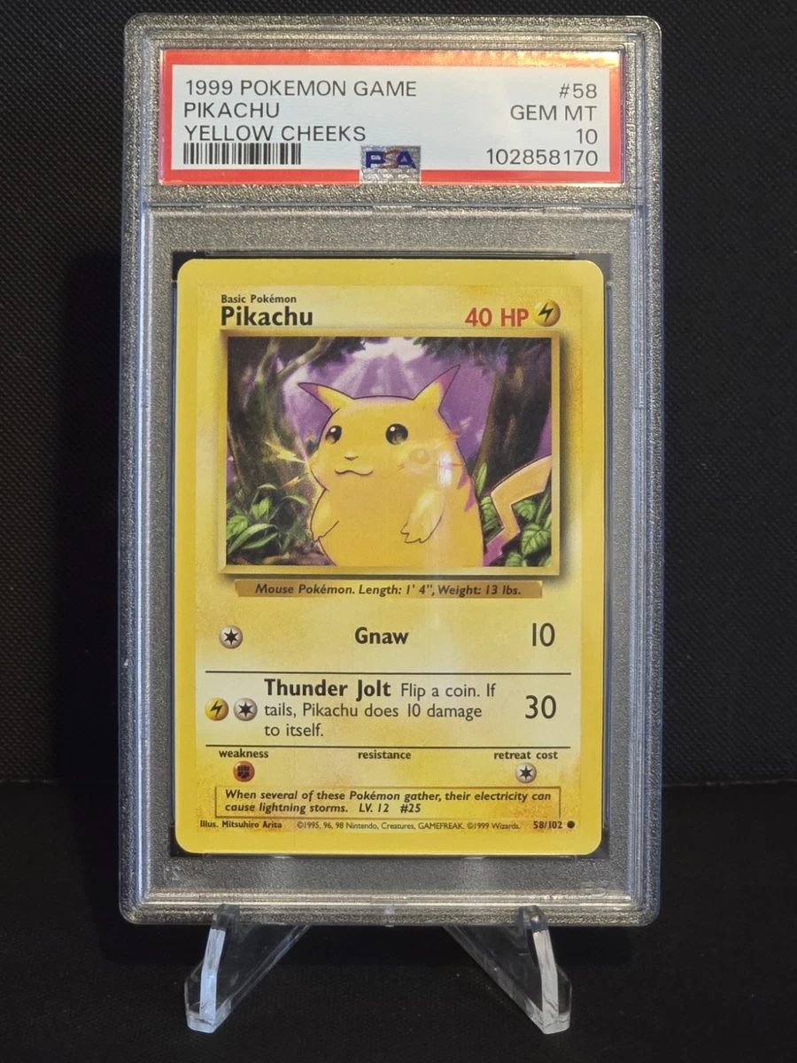 Pokémon TCG Base Set Pikachu Grade 10 Individual Collectible Card
