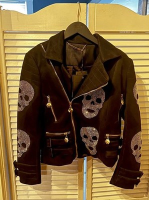 NOS Philipp Plein Homme Women Jacket Skull Sequin Jacket 1976 Ltd ed Black M