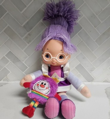 Hallmark Rainbow Brite Shy Violet 10'' Doll & Mini Sprite 1984 Plush Purple