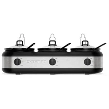 Chefman Stainless Steel Triple Slow Cooker & Buffet Server