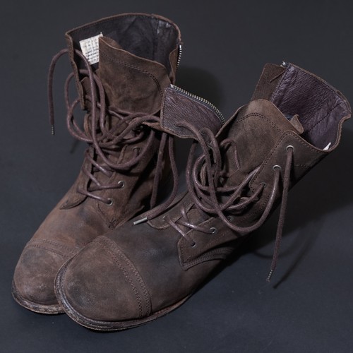 ALL SAINTS Mens Leather Boots UK9 US10 EU43 Suede Military Montgomery Side Zip - Picture 10 of 24