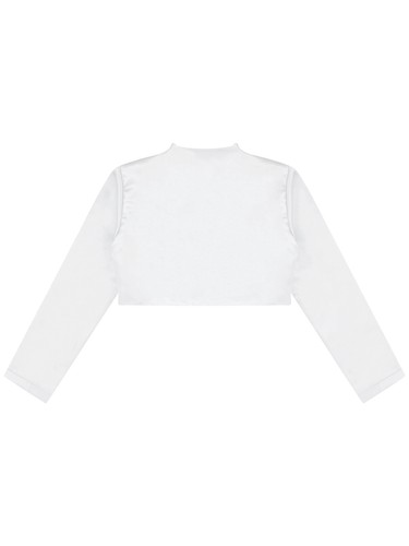 Kids Girls Satin Long Sleeve Bolero Shrug Jacket Cardigan Coat Wedding Party - Picture 21 of 69
