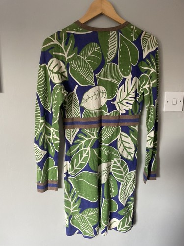 Boden Women's Midi Dress UK 12 Long Sleeved Leaf Print 100% Cotton - Picture 12 of 19