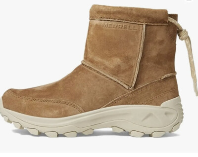 Merrell Womens Pull On Boot Suede Leather Upper Camel Brown Size 7 W ...