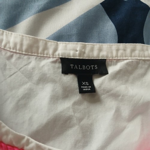 Talbots White / Pink Tassel Tie Shirt XS - Picture 7 of 11