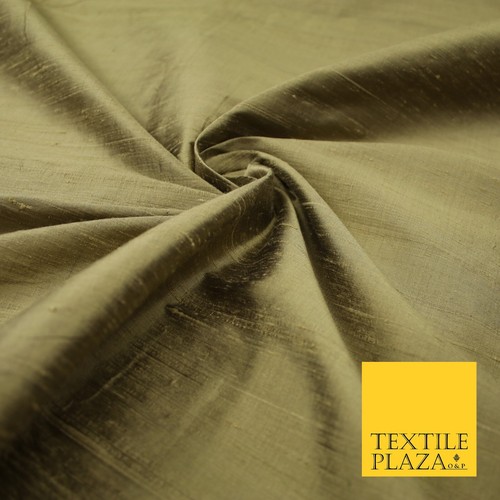 45 COLOURS Luxury 100% PURE Plain Dupion SLUB Textured Raw Silk Handloom Fabric - Picture 41 of 94