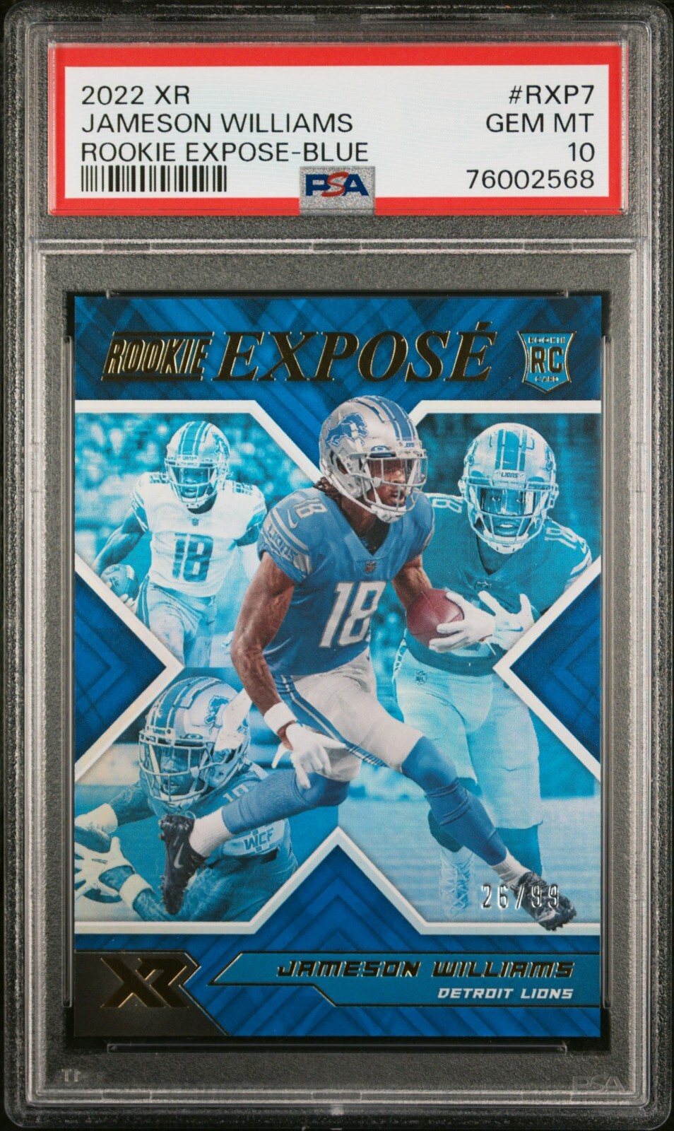 Jameson Williams Panini XR Rookie Expose #RXP7 Blue