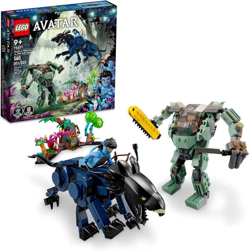 LEGO Avatar Neytiri & Thanator Vs. AMP Suit Quaritch 75571 Buildable Action Toy 