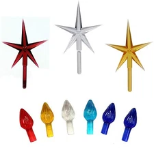 Ornaments for Ceramic Christmas Trees, Medium Twist-Multi Color-100 Pc & 3 stars