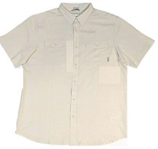 Columbia Men's Omni-Shade Short Sleeve Button Down Shirt STONE, MEDIUM NWT