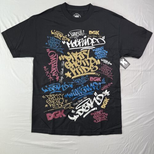 Kayo X DGK T Shirt Mens Large Black Street Art Graffiti Collage Graphic Y2K NWTs