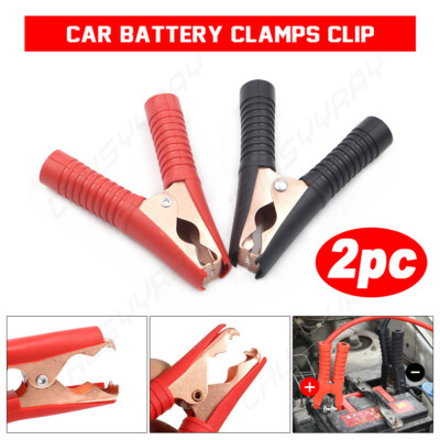 1pair Car Battery Alligator Clip Electrical Test Power Clamp Red Black 30A