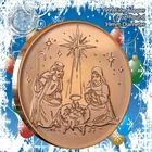 "Nativity Christmas" Design 1oz .999 Copper round with tree Back