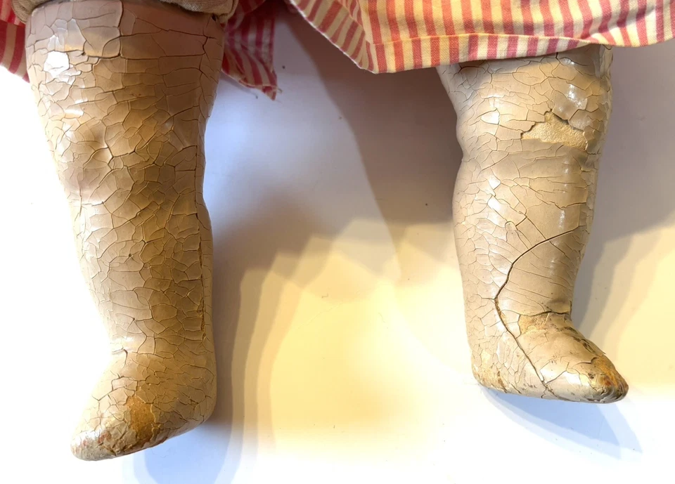 Antigua muñeca de composición de jinete espeluznante Halloween casa embrujada de miedo utilería Foto 4 de 4