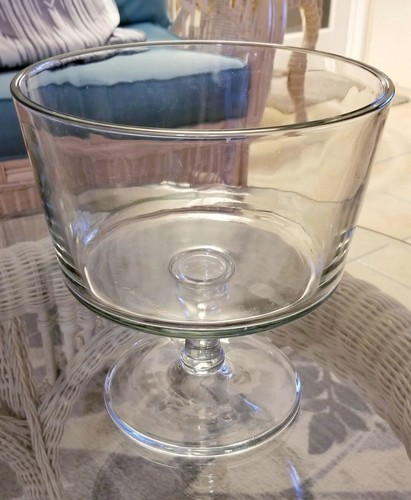 Glass Pedestal Bowls, Vintage Glass Serving Dishes, Santa Pedestal Service - Picture 5 of 13
