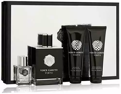 Vince Camuto VIRTU Cologne for Men 4 pcs SET 3.4 oz EDT Spray + Aftershave  Balm