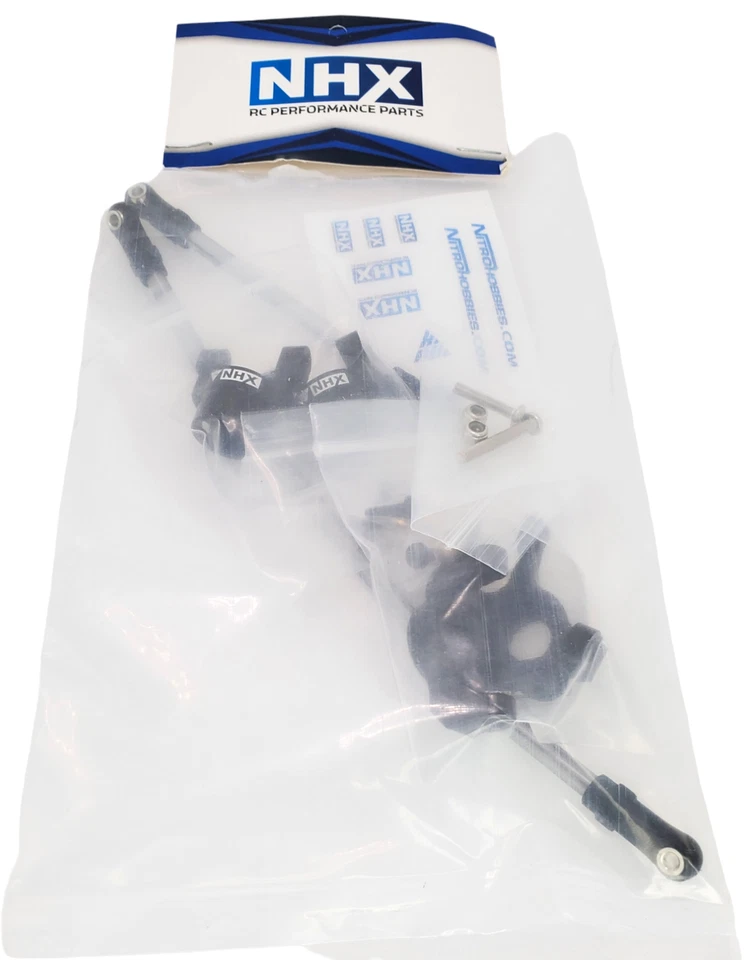 NHX RC Aluminum Steering Knuckle C-Hub & Rod Set : Axial Wraith / RR10 -Black - Image 3 of 3