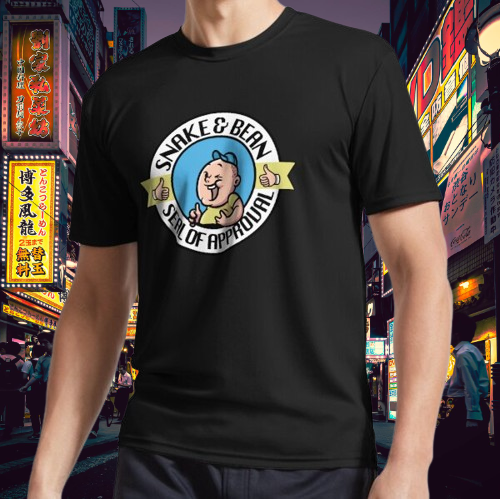 Funny Snake & Bean Approval Stamp Graphic Tee Sizes S to 5XL