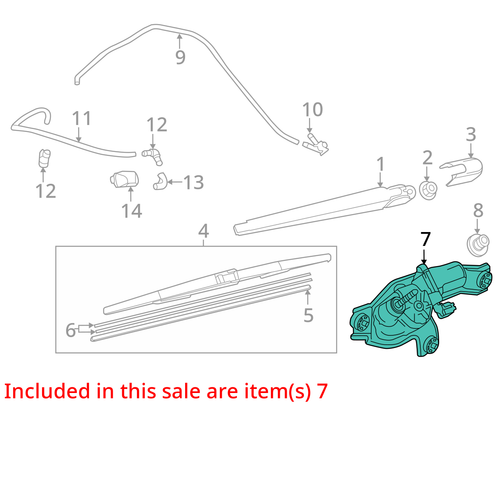 Rear Wiper Motor Fits 13-16 MAZDA CX-5 4820531 - Picture 3 of 9