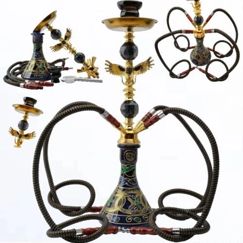Elegant Fine Large 52cm Shisha Hookah Four Hose Handmade Traditional Gift XMAS - Picture 3 of 55