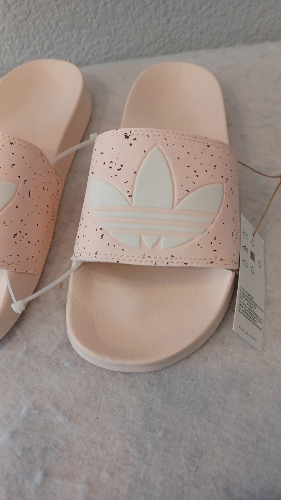 Nuove Adidas Adilette Lite Slides da donna~rosa tinta bianca (HQ6119) taglia 10