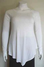 Karen Kane New Women White Raglan Sleeve Angle Hem Tee Top Size XL (Scoop Neck) 