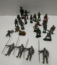 Lot of 24 Vintage Lead Soliders, Knights, Native American Warrior Figures