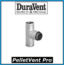 DURAVENT PELLETVENT PRO Pipe 3" Adapter Tee with Clean-Out Cap #3PVP-TAD NEW!