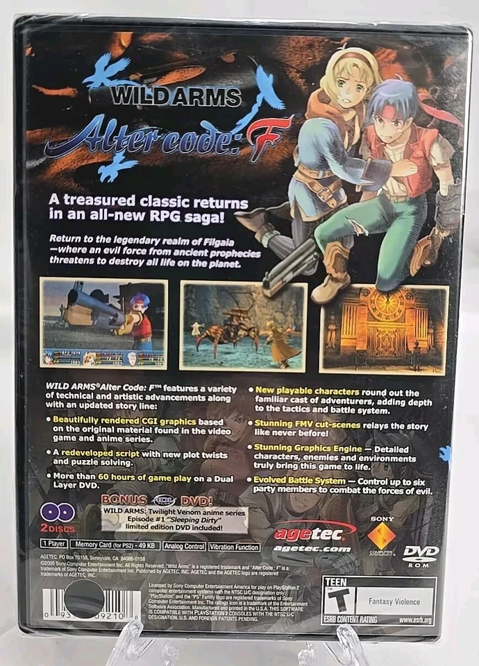Wild Arms: Alter Code F (PlayStation 2 PS2) NEW SEALED Y-FOLD, RARE! - Image 2 of 4