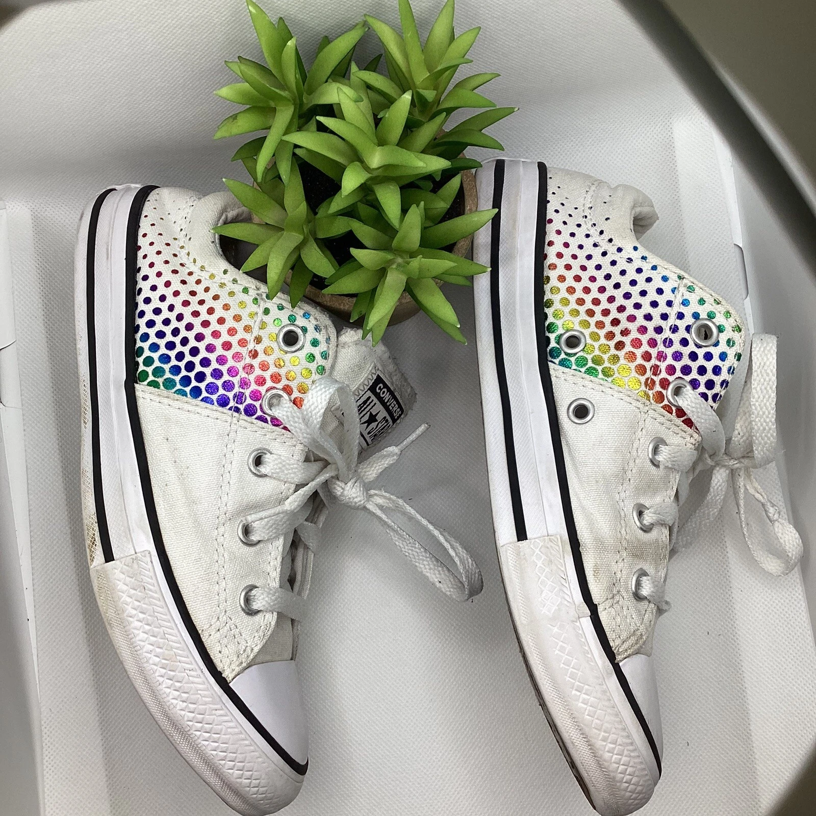 Scarpe Converse All Star Ragazza Taglia 1 Iridescenti Punto Arcobaleno Madison 666308F