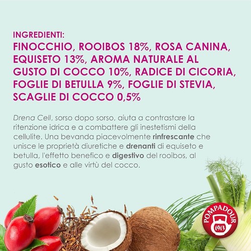 Pompadour, Tisana Fredda Drena Cell, 54 Filtri (3 Confezioni da 18 Filtri) - Picture 11 of 15