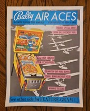 Air Aces Bally Pinball Flyer Brochure Adverti...