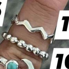 Sterling Small Beaded Band Ring - Sz 9