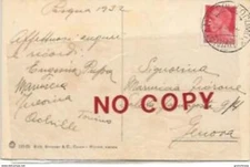 Natante Colico-Como Lacual Walking Cancellation 28.3.1932. Bellagio postcard.