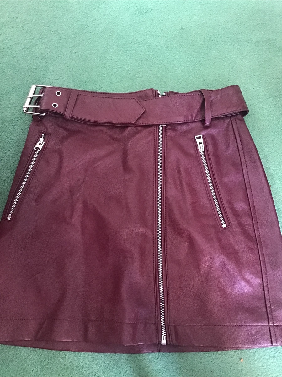 Pink leather skirt clearance topshop