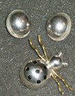 .925 Sterling Silver MEXICO - 1.5" SPIDER Brooch + 1" Round Earrings Tot:33 g. — photo 2