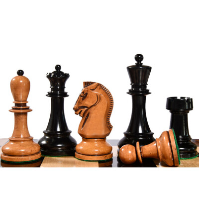 4.25'' Repro 1950 Dubrovnik Weighted Chess Piece set in Distressed Antique Wood