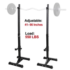 2pcs Adjustable Rack Standard Barbell Squat Steel Stands Free Press Bench