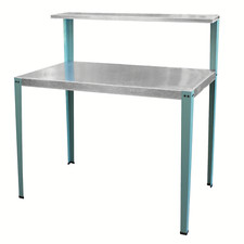 Mesa/banco de trabajo de acero multiuso AmeriHome GPBENCH-TL con patas verde azulado