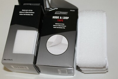 2x Hook and Loop Tape Tool Shop 2''W x 4''L Holds up to 10lbs Indoor/Outdoor White