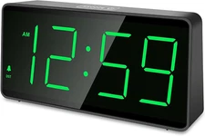 Peakeep Battery Operated Digital Clock, Alarm Clock for Bedrooms - Cordless Larg