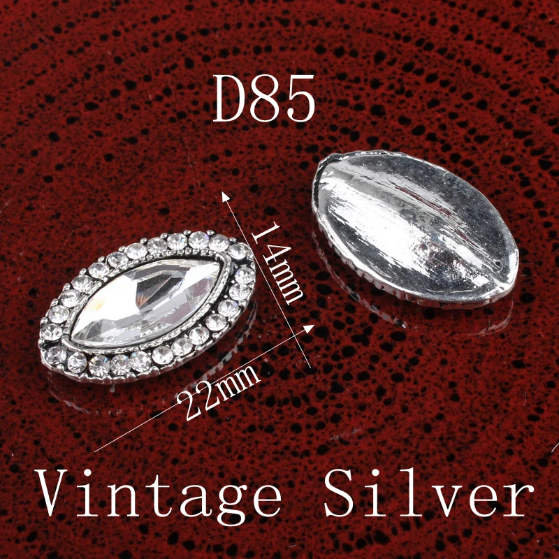 30pcs/lot Vintage Handmade Metal Rhinestone Buttons Bling Alloy Crystal Flatback - Image 3 of 4