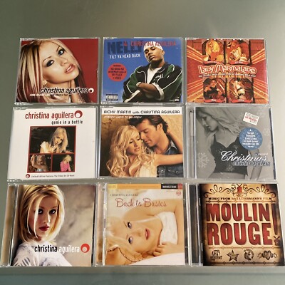Christina Aguilera 10 LOT: 5   Imports 2/ Sealed Christmas/Genie/Moulin/Tilt