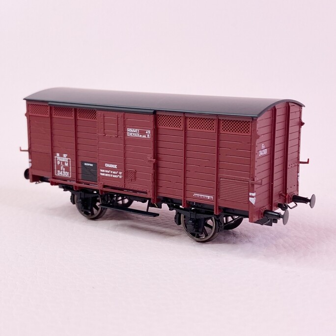 Wagon Tombereau PLM, 4 portes, tôlé rouge sidéros - Ree Modeles WB815