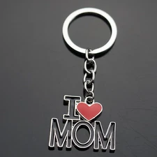 I Love Mom - Heart Keychain - Bag Pendant Charm Mother's Day Birthday Gift