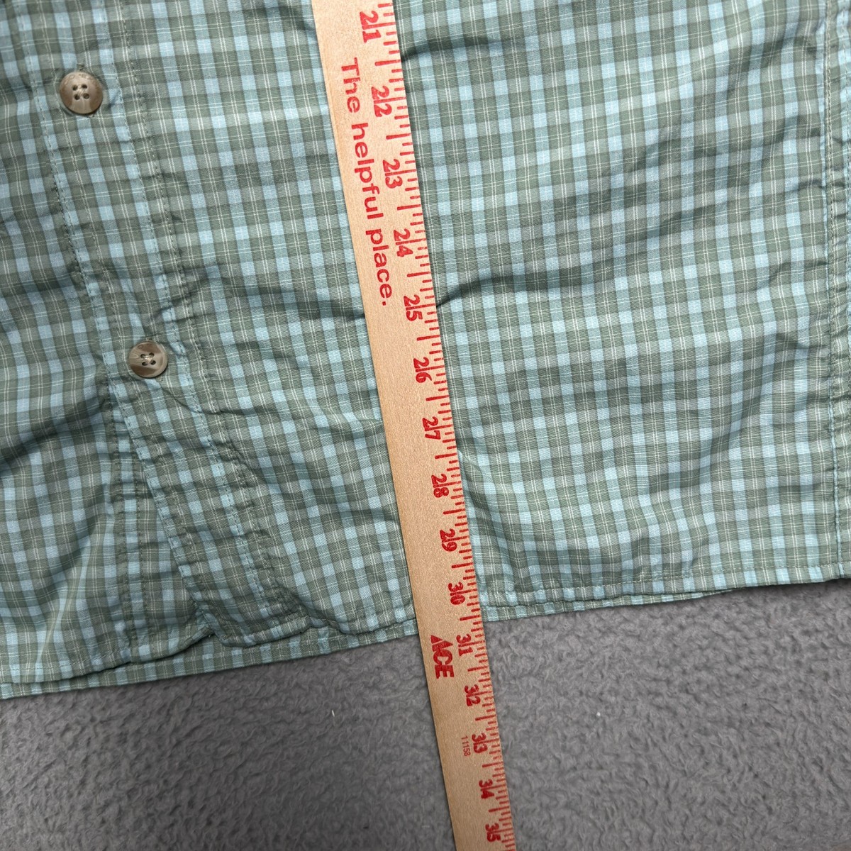 Chemise ExOfficio Homme - Vert Plaid - Manches Courtes - Séchage Rapide - Taille M