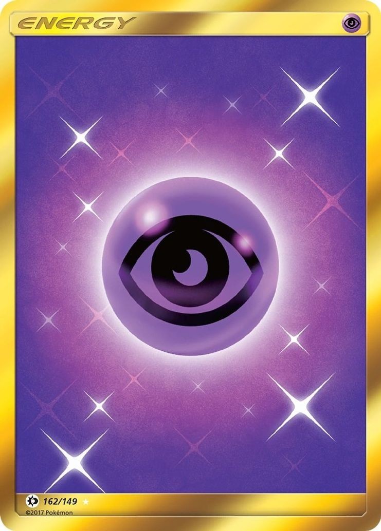 Psychic Energy - 162/149 - Pokemon Sun & Moon Base Set Secret Rare Card NM