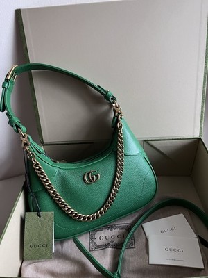 Gucci Aphrodite Schultertasche Umhängetasche Fullset Leder Grün Rarität