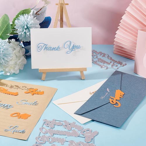 28 PEZZI Fustelle da Taglio Grande Parola Ombra Metallo Amore Grazie per la Creazione di Carte - Foto 4 di 8