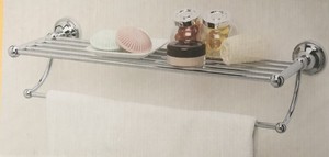 Bathroom Shelf with Towel Bar Silver Chrome New In Box